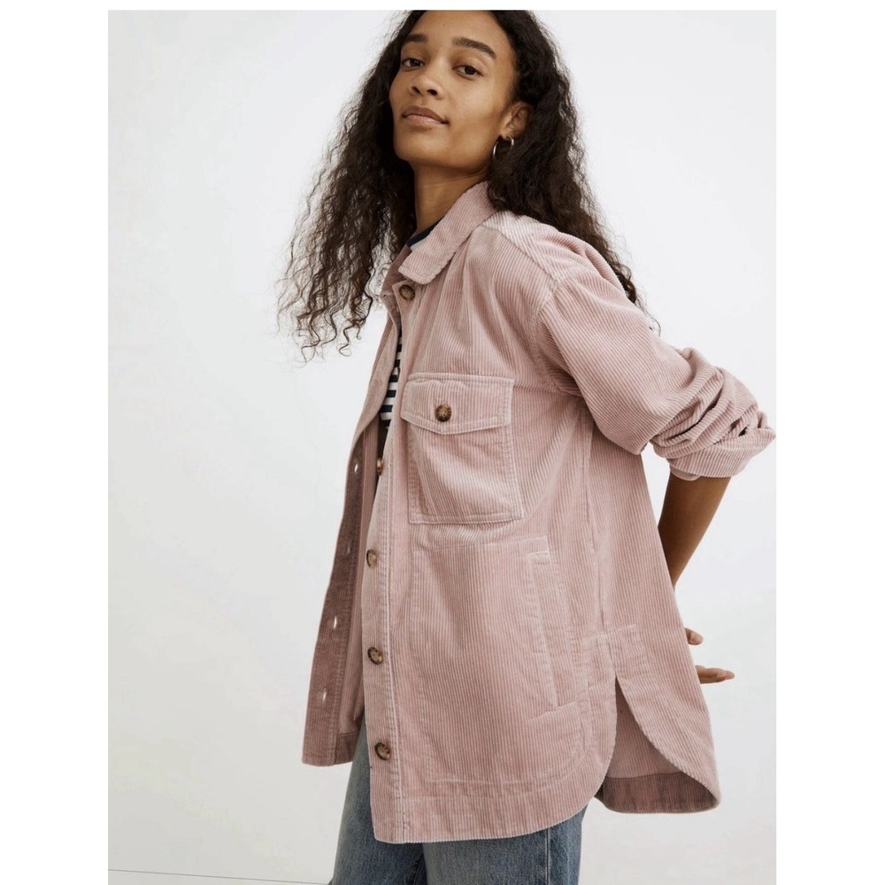 Madewell Corduroy Yorkway Shirt Jacket Shacket Pink Hand Pockets Boho Women XS